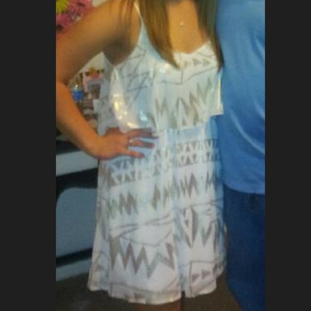 White dress with silver designs!